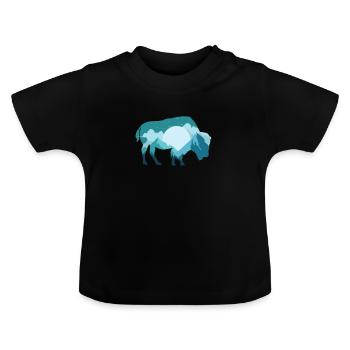 Bison Büffel Wildtier - Baby Bio-T-Shirt mit Rundhals - Schwarz - Vorne