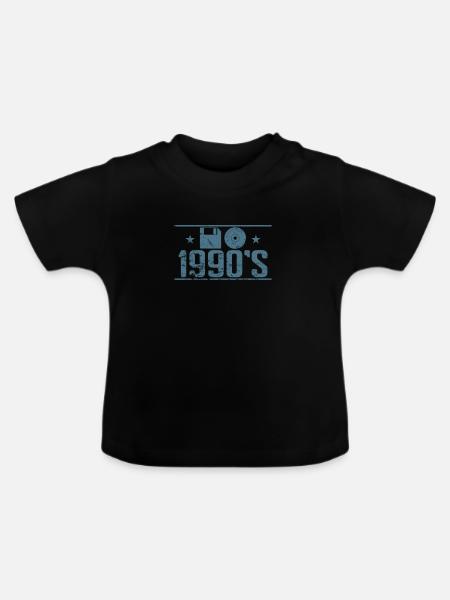 Diskette und CD 1990's Retrospeichermodul - Baby Bio-T-Shirt mit Rundhals - Schwarz