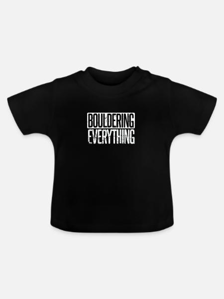 Bouldering everything - Baby Bio-T-Shirt mit Rundhals - Schwarz