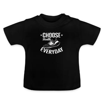 Choose Health Everyday Jogging - Baby Bio-T-Shirt mit Rundhals - Schwarz - Vorne