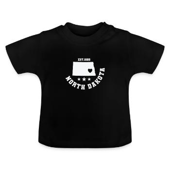 North Dakota Est. 1889 USA - Baby Organic T-Shirt with Round Neck - black - Front