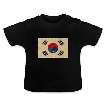 Corée du Sud - T-shirt bio col rond Bébé - noir - Devant