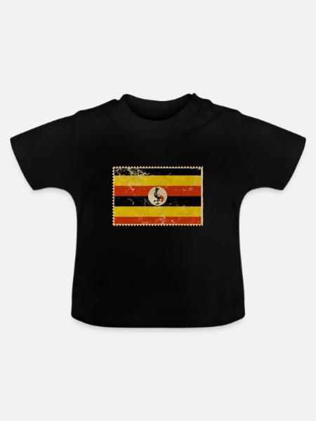 Uganda - Baby Bio-T-Shirt mit Rundhals - Schwarz