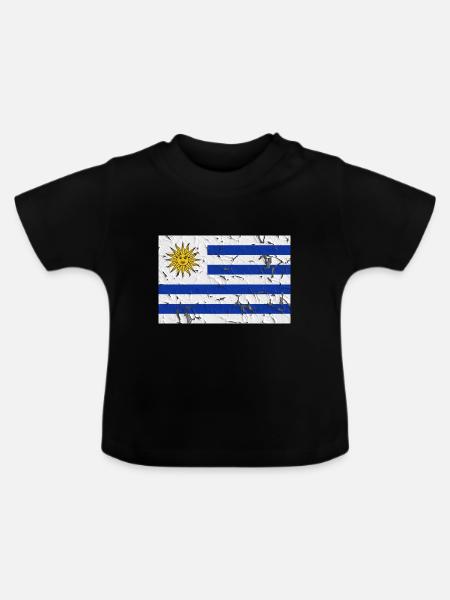 Uruguay - Baby Bio-T-Shirt mit Rundhals - Schwarz