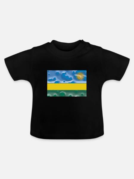 Ruanda - Baby Bio-T-Shirt mit Rundhals - Schwarz