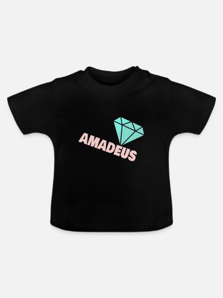 Diamant Amadeus - Baby Bio-T-Shirt mit Rundhals - Schwarz