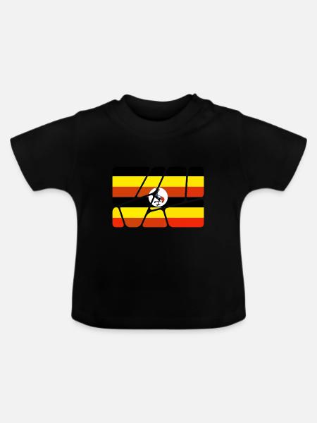 Uganda als Uganda - Baby Bio-T-Shirt mit Rundhals - Schwarz