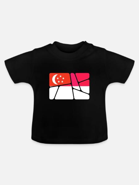 Singapur Singapur - Baby Bio-T-Shirt mit Rundhals - Schwarz