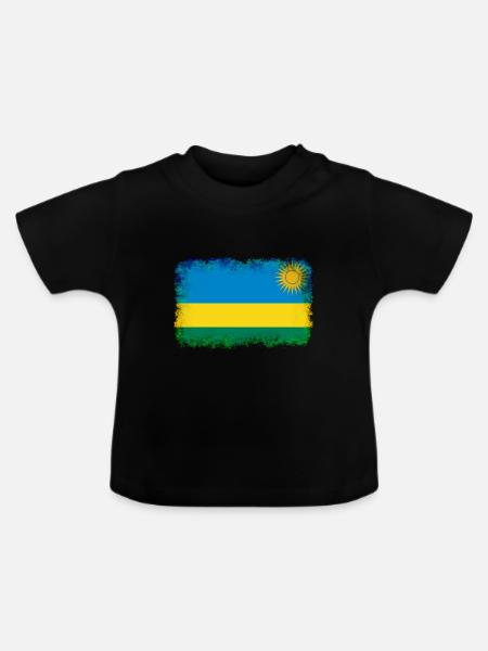 Ruanda als Ruanda - Baby Bio-T-Shirt mit Rundhals - Schwarz