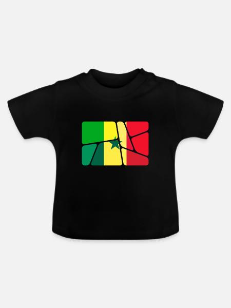 Senegal - Baby Bio-T-Shirt mit Rundhals - Schwarz