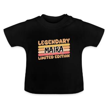 Nom Maira - T-shirt bio col rond Bébé - noir - Devant