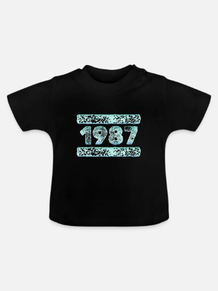 1987 - Baby Bio-T-Shirt mit Rundhals - Schwarz