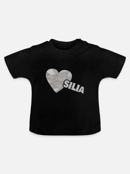 Herzchen Silia - Baby Bio-T-Shirt mit Rundhals - Schwarz