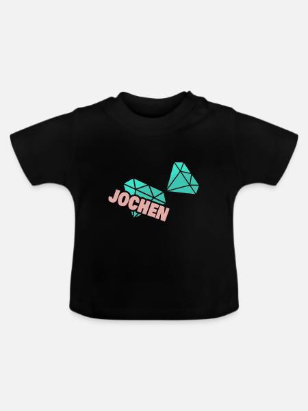 Jochen als Papa - Baby Bio-T-Shirt mit Rundhals - Schwarz