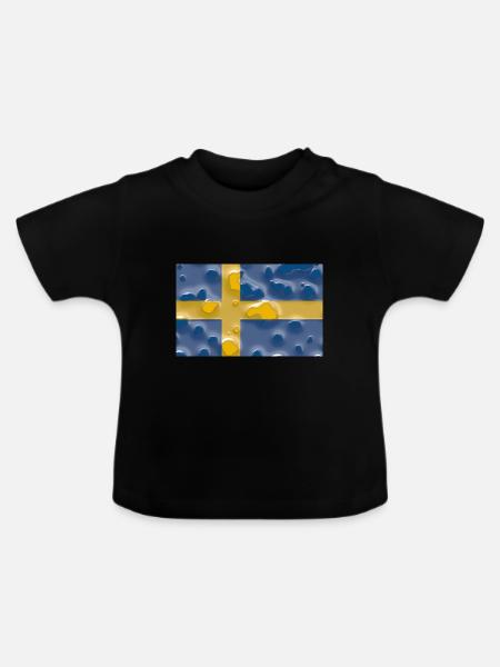 Schweden - Baby Bio-T-Shirt mit Rundhals - Schwarz