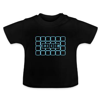Nom d’homme Eddie - T-shirt bio col rond Bébé - noir - Devant