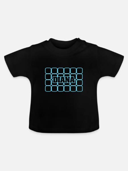 Männername Diana - Baby Bio-T-Shirt mit Rundhals - Schwarz