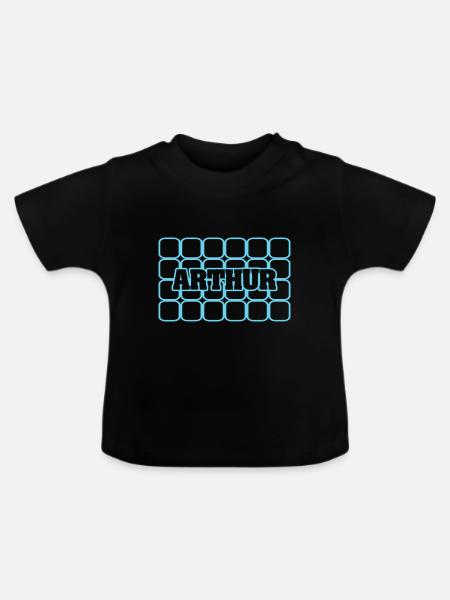 Arthur - Baby Bio-T-Shirt mit Rundhals - Schwarz