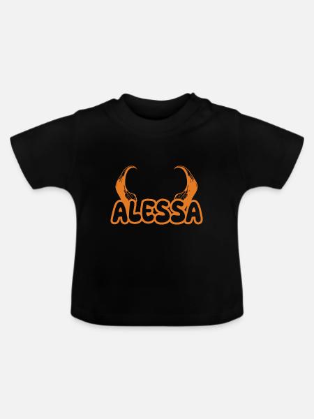 Alessa Alessa - Baby Bio-T-Shirt mit Rundhals - Schwarz