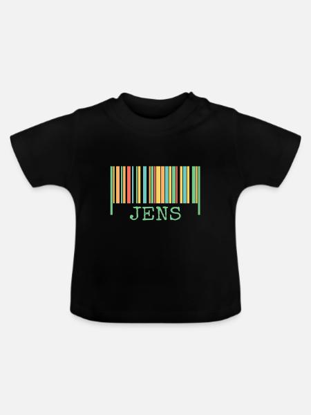 Strichcode Jens - Baby Bio-T-Shirt mit Rundhals - Schwarz
