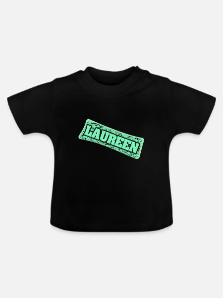 Geburtsname Laureen - Baby Bio-T-Shirt mit Rundhals - Schwarz