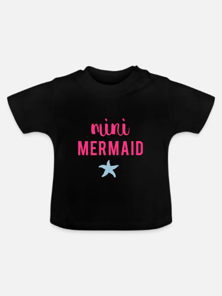 Mini Mermaid - Baby Bio-T-Shirt mit Rundhals - Schwarz
