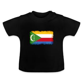 Cadeau pour les Comores - T-shirt bio col rond Bébé - noir - Devant