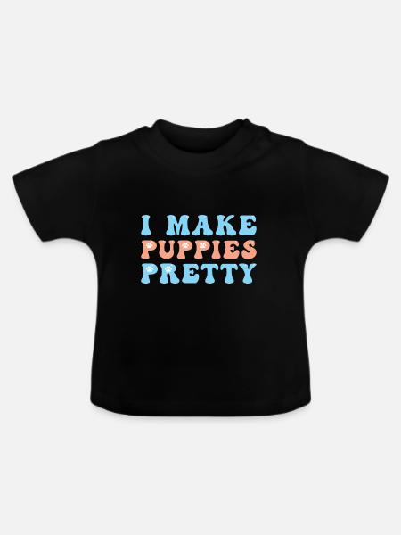 Hundefriseur Hundefrisör - Baby Bio-T-Shirt mit Rundhals - Schwarz