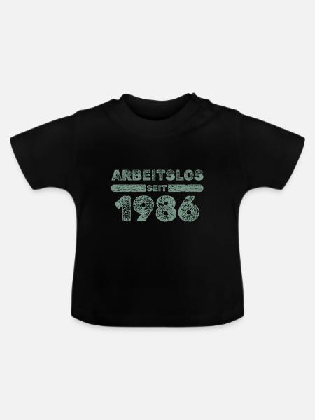 Jahr 1986 - Baby Bio-T-Shirt mit Rundhals - Schwarz