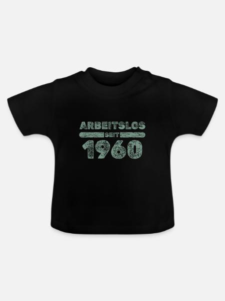 seit 1960 - Baby Bio-T-Shirt mit Rundhals - Schwarz