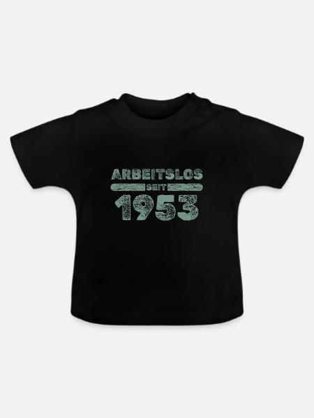 Arbeitslos 1953 - Baby Bio-T-Shirt mit Rundhals - Schwarz