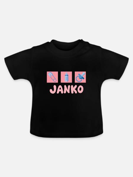 Schnuller Janko - Baby Bio-T-Shirt mit Rundhals - Schwarz