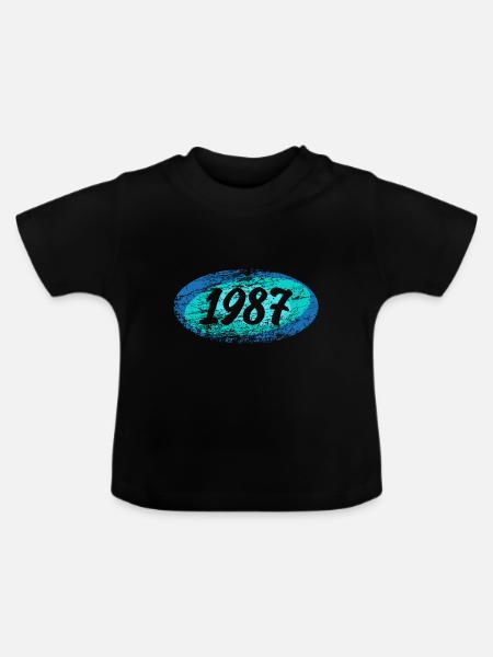 1987 - Baby Bio-T-Shirt mit Rundhals - Schwarz