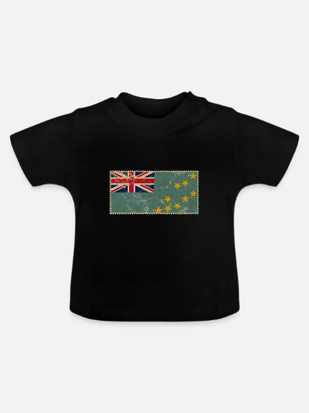 Land Tuvalu - Baby Bio-T-Shirt mit Rundhals - Schwarz
