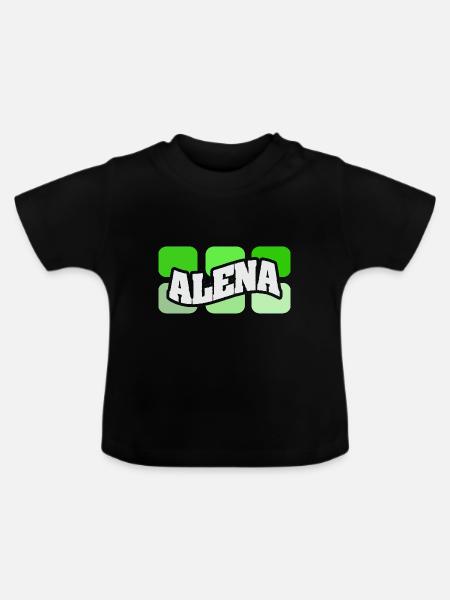 Geschenk für Alena - Baby Bio-T-Shirt mit Rundhals - Schwarz