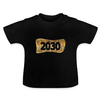 Lingot d’or 2030 - T-shirt bio col rond Bébé - noir - Devant