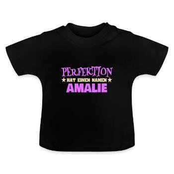 Nom de femme Amalie - T-shirt bio col rond Bébé - noir - Devant