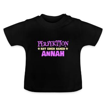 Frauenname Annah - Baby Bio-T-Shirt mit Rundhals - Schwarz - Vorne