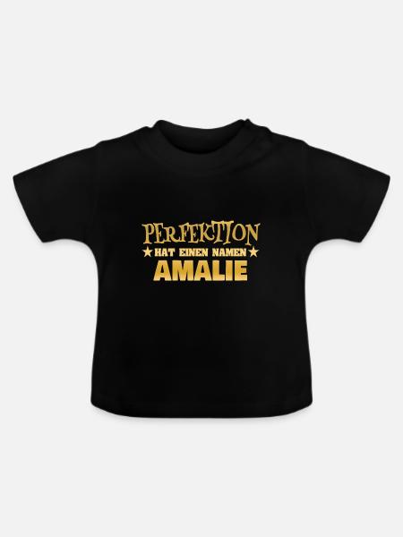 Geschenk für Amalie - Baby Bio-T-Shirt mit Rundhals - Schwarz