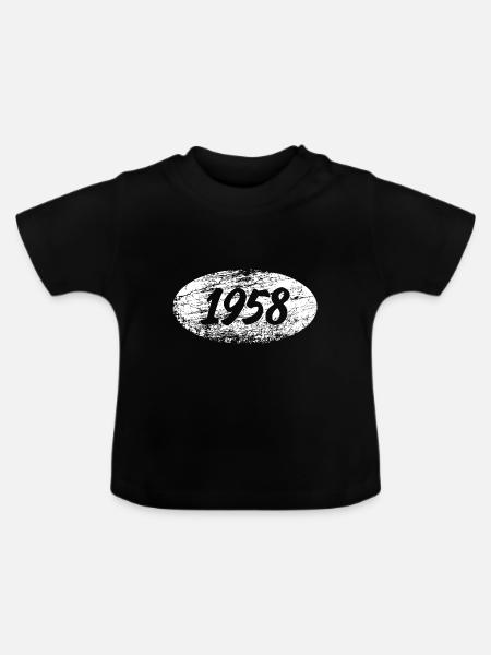 1958 - Baby Bio-T-Shirt mit Rundhals - Schwarz