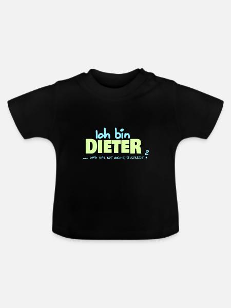 Dieter - Baby Bio-T-Shirt mit Rundhals - Schwarz