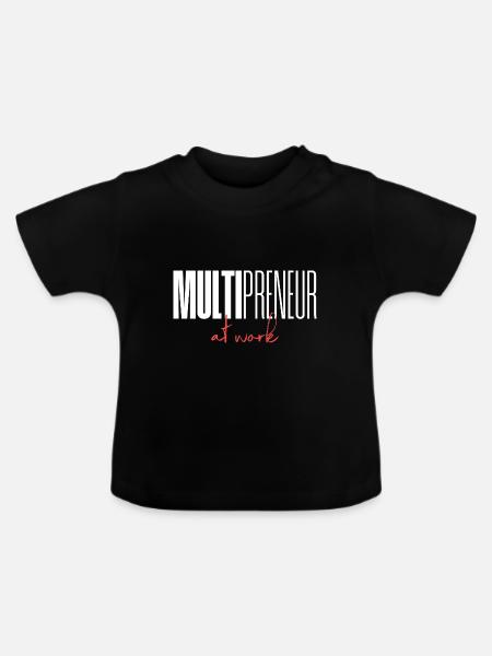 Mulitpreneur at work - Baby Bio-T-Shirt mit Rundhals - Schwarz