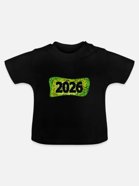 2026 - Baby Bio-T-Shirt mit Rundhals - Schwarz