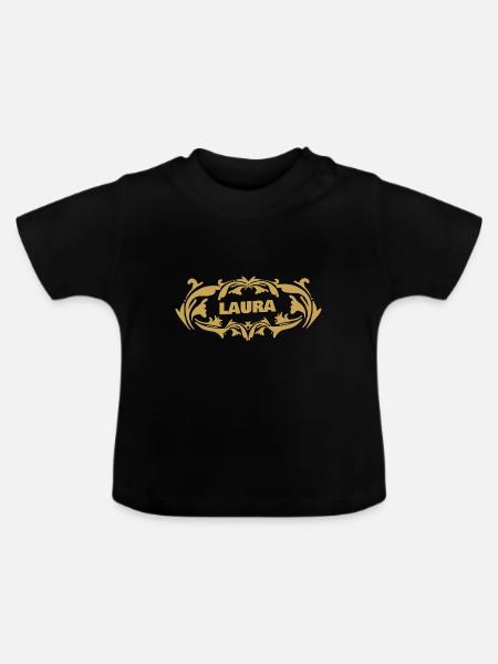 Laura - Baby Bio-T-Shirt mit Rundhals - Schwarz