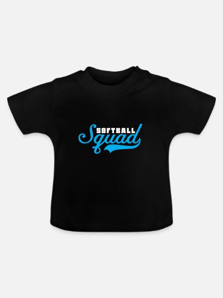 Softball - Baby Bio-T-Shirt mit Rundhals - Schwarz