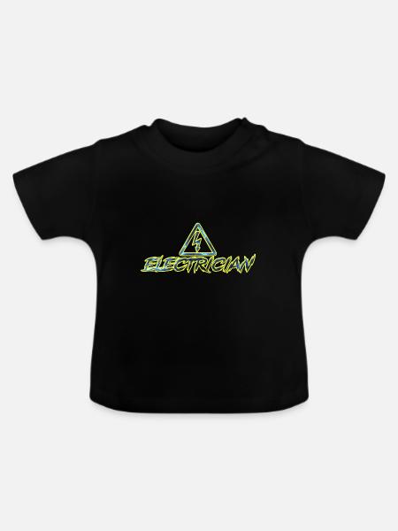 electrician - Baby Bio-T-Shirt mit Rundhals - Schwarz