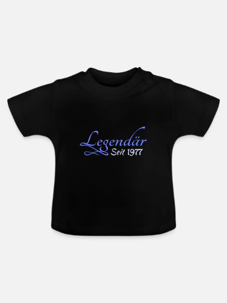 Heldin 1977 - Baby Bio-T-Shirt mit Rundhals - Schwarz