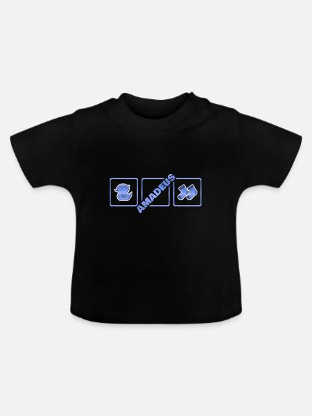 Amadeus - Baby Bio-T-Shirt mit Rundhals - Schwarz