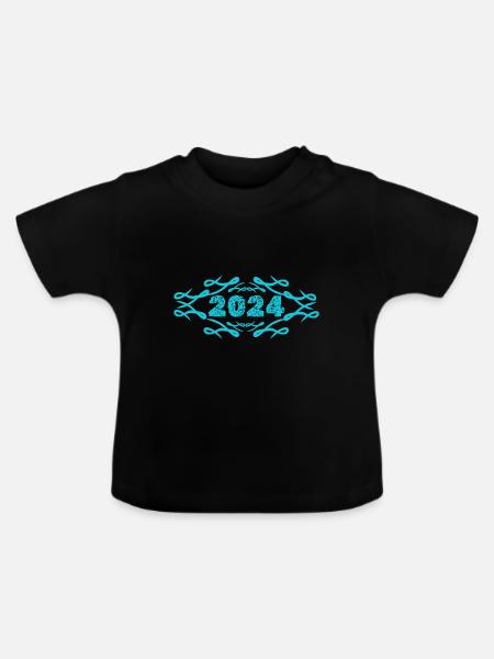 2024 2024 - Baby Bio-T-Shirt mit Rundhals - Schwarz