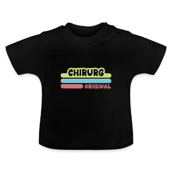 Prénom Chirurgien - T-shirt bio col rond Bébé - noir - Devant